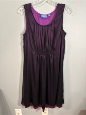 SimplyVera Vera wang dress women’s size small purple two-tone sheer overlay